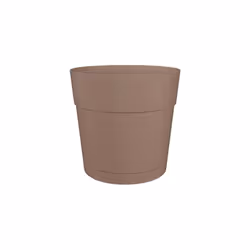 Artevasi - Pot a fleurs et plantes rond capri large - Plastique - Réservoir d'eau - diametre 35 cm - Taupe