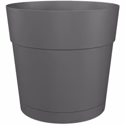 Artevasi - Pot a fleurs et plantes rond capri large - Plastique - Réservoir d'eau - diametre 40 cm - Anthracite