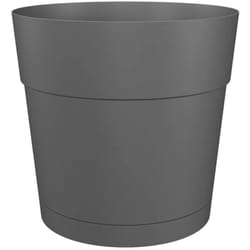 Artevasi - Pot a fleurs et plantes rond capri large - Plastique - Réservoir d'eau - diametre 40 cm - Anthracite