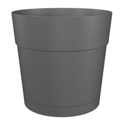 Artevasi - Pot a fleurs et plantes rond capri large - Plastique - Réservoir d'eau - diametre 50 cm - Anthracite