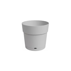 Artevasi - Pot a fleurs et plantes rond capri large - Plastique - Réservoir d'eau - diametre 30 cm - Gris clair