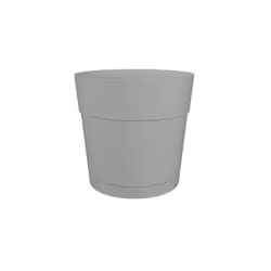 Artevasi - Pot a fleurs et plantes rond capri large - Plastique - Réservoir d'eau - diametre 35 cm - Gris clair