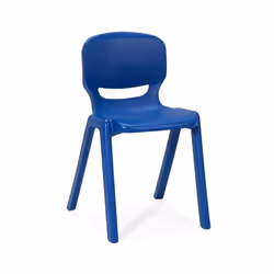 Chaise monobloc 4 pieds Ergos One T1 bleu foncé - hauteur assise 27 cm