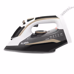 Flama 5342FL, Fer à repasser à sec ou à vapeur, Semelle céramique Ultraglide, 2 m, 80 g/min, Beige, Noir, Blanc, 35 g/min