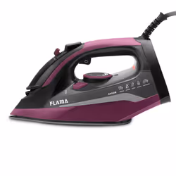 Flama 5343FL, Fer à repasser à sec ou à vapeur, Semelle céramique Ultraglide, 2 m, 80 g/min, Noir, Violet, 35 g/min