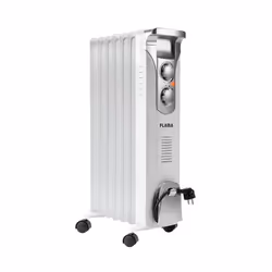 Flama 2357FL, Chauffage électrique à bain d’huile, 1,55 m, Intérieure, Sol, Blanc, Rotatif