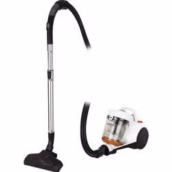 Aspirateur sans sac Becken BVC4110 - Blanc et Orange - Collecte des poussières sans sac - Filtre HEPA