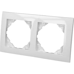 Plaque de finition blanche double Efapel Logus 90