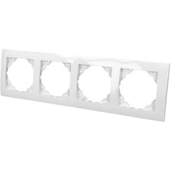 Efapel - Plaque de finition blanche quadruple Logus 90
