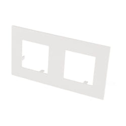 Plaque de finition blanche double Efapel Quadra (45x45)