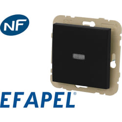 Interrupteur va-et-vient lumineux noir mat Efapel Logus 90