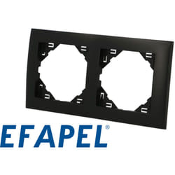 Efapel - Plaque de finition noir mat double Logus 90