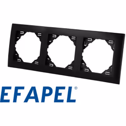 Plaque de finition noire triple. Enjoliveur pour appareillage Efapel Logus 90. Plaque trois postes. Faites votre choix de Pla ...