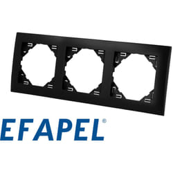 Efapel - Plaque de finition noir mat triple Logus 90