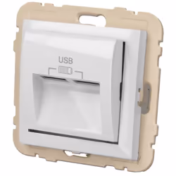 Prise d'alimentation pour tablette et smartphone blanche.Montage encastré ou en saillie, par vis ou par griffes (incluses).A  ...