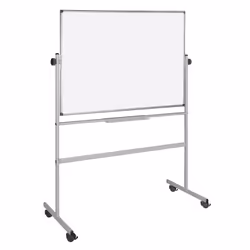 Bi-Office Tableau Blanc Pivotant, 1200 x 900 mm, Acier, Portable, Magnétique