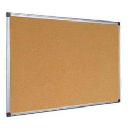 Bi-Office Maya Cork Board Tableau d’affichage fixe Aluminium, Noir, Bois Liège
