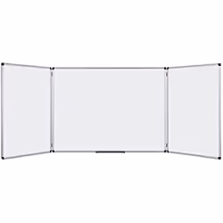 Tableau Blanc - BI-OFFICE - Modèle Trio Maya - Avec pieds de maintien - Surface en liège - Support pour stylos