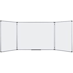 Tableau Blanc - BI-OFFICE - Modèle Trio Maya - Avec pieds de maintien - Surface en liège - Support pour stylos