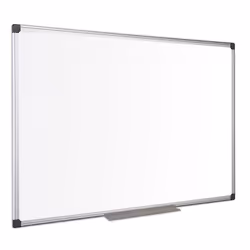 Bi-Office Tableau Blanc Émaillé Cadre Aluminium Maya, 600 x 450 mm, émail, Fixé, Magnétique, Revêtement anti-rayure