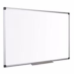 Bi-Office Tableau Blanc Émaillé Cadre Aluminium Maya, 1200 x 900 mm, émail, Fixé, Magnétique, Revêtement anti-rayure