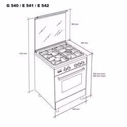 Meireles E 541 X NAT four et cuisinière Gaz Blanc A