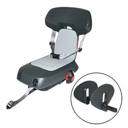 Porte-bébé siège arrière à fixer sur porte bagage fixation étau coussin gris clair Polisport Guppy 6 ans - 35 kgs Homologué