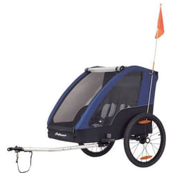 Remorque vélo enfant - Polisport - 2 places - Couverture - Gris-Bleu - Roues 20 pouces