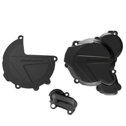 POLISPORT kit protection de carter d'embrayage, d'allumage et de pompe à eau - KTM 250 / 300 EXC / XC-W (17-22), noir