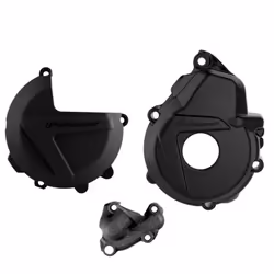 POLISPORT kit protection de carter d'embrayage, d'allumage et de pompe à eau - KTM / Husqvarna, noir