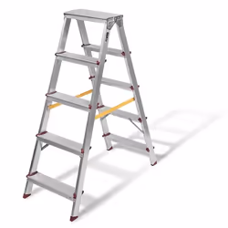 Escabeau en aluminium 2 X 5 marches Charge 150 kg Hauteur 114 m VITO Fabriqué en Europe
