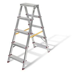 Escabeau en aluminium 2 X 5 marches Charge 150 kg Hauteur 114 m VITO Fabriqué en Europe