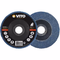 Disque à lamelle VITOPOWER zirconium, diamètre de 115 mm, un alésage de 22 mm et un grain de 120. 80 m/s
