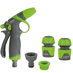 Kit pistolet d'arrosage réglable avec poignée en caoutchouc Raccord 5/8' - 15 mm Vito