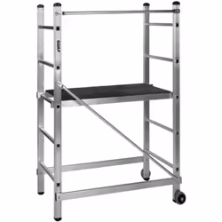 Echafaudage roulant Hauteur 3m - Échelle Échafaudage de Travail Aluminium Charge 120Kg - Travaux Bricolage Chantier Jardin Vito