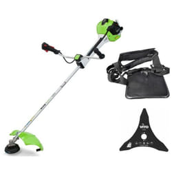 Vito - Débroussailleuse Thermique 52 Cm3 Moteur 2T 1,9 cv Harnais + Lame 3 dents ø 25.5 cm + Fil nylon ø 2.5 mm