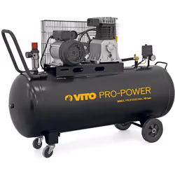 Le compresseur électrique professionnel 200 litres VITO d'une puissance de 3000 W est puissant et résistant, il s'adapte aux  ...