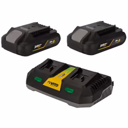 Le Pack 2 Batteries Lithium 20V 2Ah + Chargeur double 20V est la solution idéale pour alimenter vos outils de la gamme VITO E ...