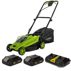Tondeuse à gazon 20V - 2 Batteries lithium 2.0Ah Chargeur double Bac 30L Gazon 300m2 VITO