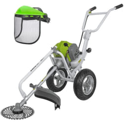 Vito - Débroussailleuse Thermique 52cm³ à Roues Lame ø 255 mm + Casque de sécurité Grillagé