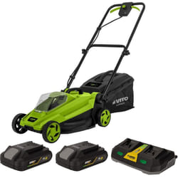Tondeuse 20V + 2 Batteries lithium 3.0Ah + Chargeur double Gazon 300m2 - Bac 30L Vito
