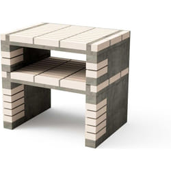 MOVELAR - Tréteau latéral modulaire California Plus XL pour Barbecue en Béton Préfabriqué (Beige, Gris - 86,5 x 64 x 64 cm) - Usage Extérieur