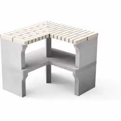 Module en béton réfractaire gris, 2 coloris briques, orange ou blanc. Idéal pour organiser les cuisines extérieures. Compatib ...