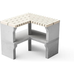 Nouveau module Iberia Corner pour Barbecue en Béton Préfabriqué (Beige, Gris - 90 x 46 x 46 cm) - Usage Extérieur - Movelar