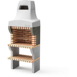 Barbecue préfabriqué à bois et charbon de bois en béton réfractaire modèle Bailen Plus (Gris, Orange - 86,5 x 58 x 220 cm) ref: M00519 - Barbecue