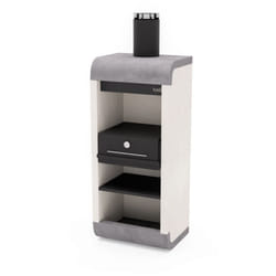 Tuozi - Barbecue fixe pour bois et charbon modèle sud plus (Blanc/Gris/Noir - 81 x 60 x 220 cm) ref: 4300 - Idéal cuisine d'été extérieur