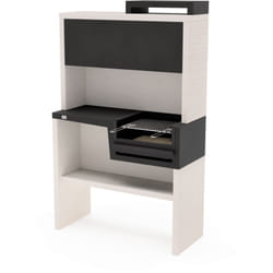 Tuozi - Barbecue fixe pour bois et charbon modèle plano plegado complet (Blanc/Noir - 118 x 50 x 190 cm) ref: 8055 - Robuste et pratique extérieur