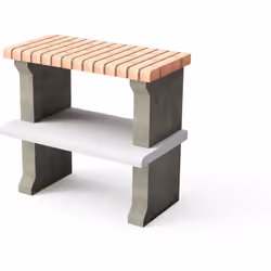 Module en béton réfractaire gris et brique orange clair. Compatible avec les barbecues de la série Luna.MOVELAR - Support lat ...