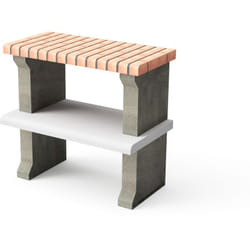 Support latéral du module Luna pour Barbecue en Béton Préfabriqué (Gris, orange - 76 x 47 x 47 cm) - Usage Extérieur - Movelar