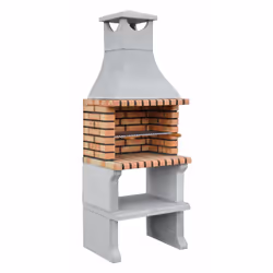 Barbecue en briques MOVELAR Naples XL REF: 3610/2 en béton réfractaire gris et brique orange clair. Il comprend une grille ga ...
